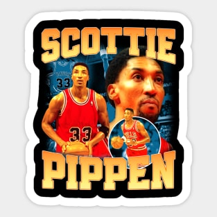 Scottie Pippen Basketball Legend Signature Vintage Retro 80s 90s Bootleg Rap Style Sticker